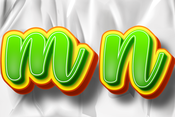 Alphabet Letter Numbers Green Layer Bold
