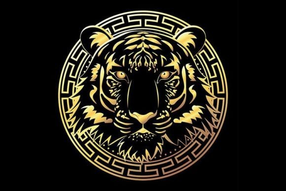 Black Tiger with Gold Stripes