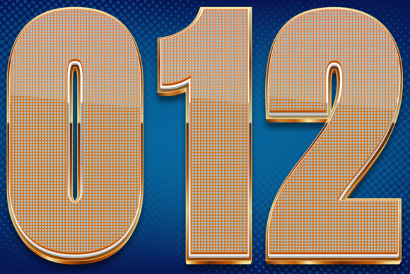 Bronze Vector Numbers Graphic Design