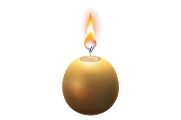 Burning Candle Realistic Lit Wax Decor