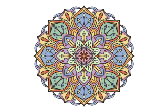 Colorful Mandala. Indian Radial Ornament