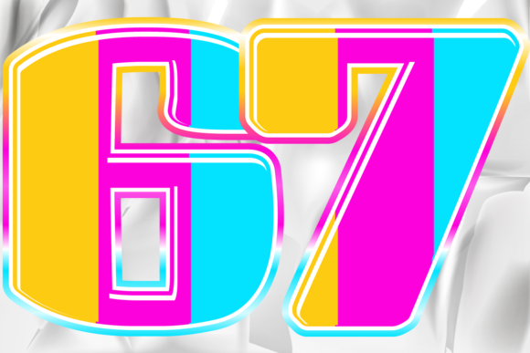 Colorful Number Design PNG and EPS File