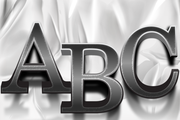 Elevating Visual Identity with Silver Color Alphabet Letter Numbers: A Modern Design Asset