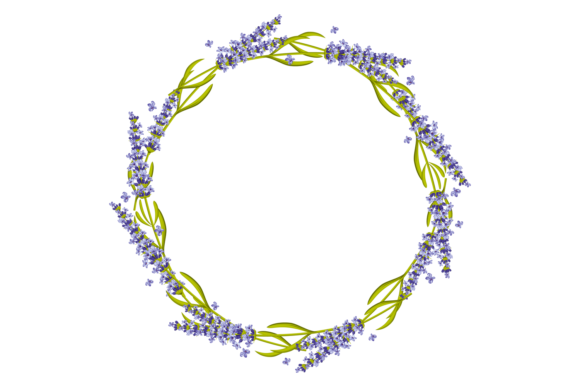 Floral Wreath. Round Lavender Frame. Dec