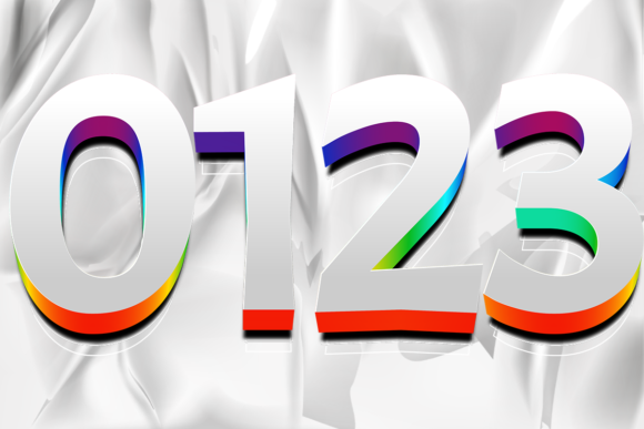 Graphic Design Numbers Style White Color