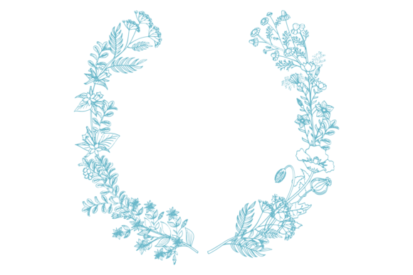 Herbal Round Frame. Botanical Border. De: A Versatile Design Element for Real-World Projects