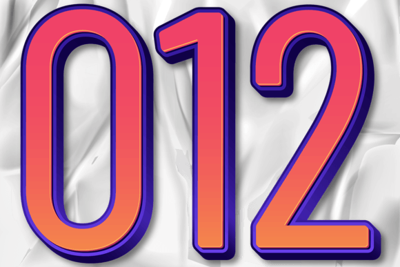 Letters Numbers Color Red Purple PNG EPS Design Assets