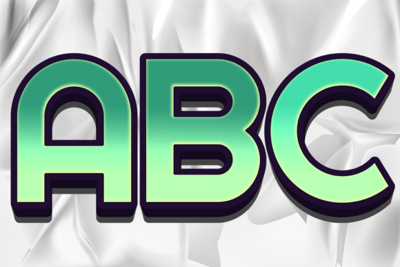 Letters Numbers PNG Green Shadow Color