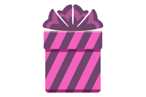 Pink Gift Box. Cute Striped Wrapping Pap: Elevating Everyday Gifting with Vector Precision