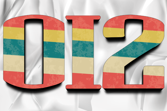 Retro Classic Number Design PNG
