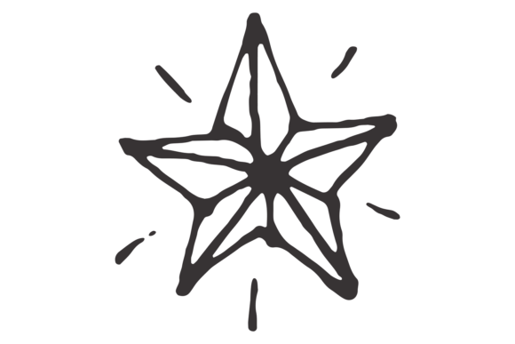 Shining Star Sketch. Hand Drawn Decorati: A Strategic Asset for Visual Communication