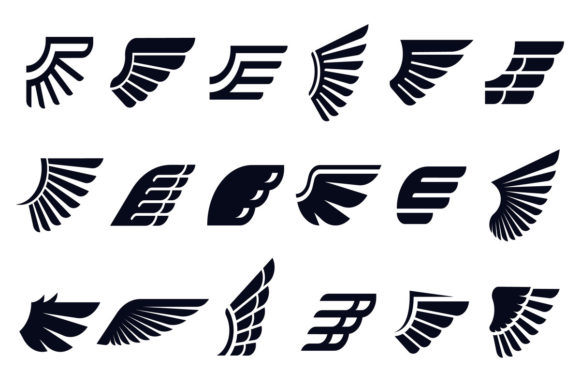 Silhouette Wing Icons: A Versatile Vector Bundle for Designers and Crafters