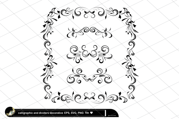 Transform Your Designs with a Vintage Set of Border Calligraphic and Dividers