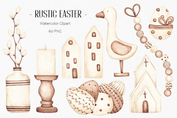 Watercolor Clipart Rustic Easter: A Creative Resource for Hand-Drawn Elegance