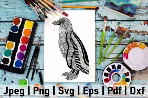 Zentangle Penguin: A Versatile Vector Template
